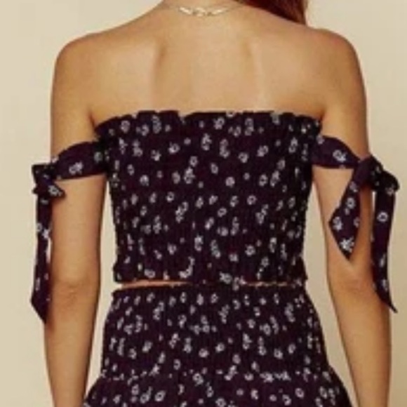 Tasha tube top. Daisy ditzy black white pattern. - Picture 3 of 7